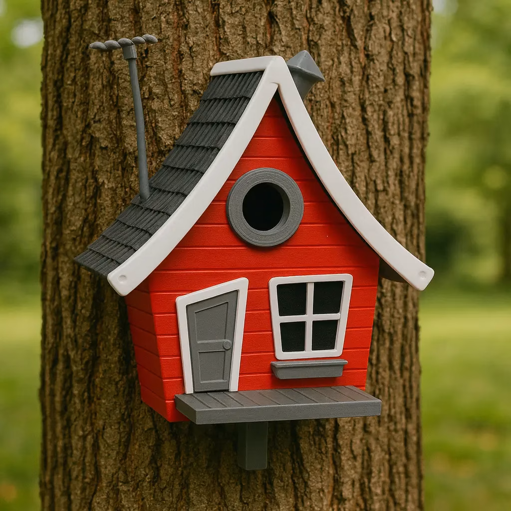 Vogelhaus Tiny Haus | Moderner Nistkasten für kleine Gartenvögel