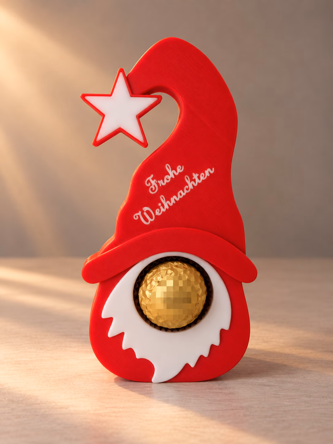 Weihnachtswichtel mit Pralinenhalter