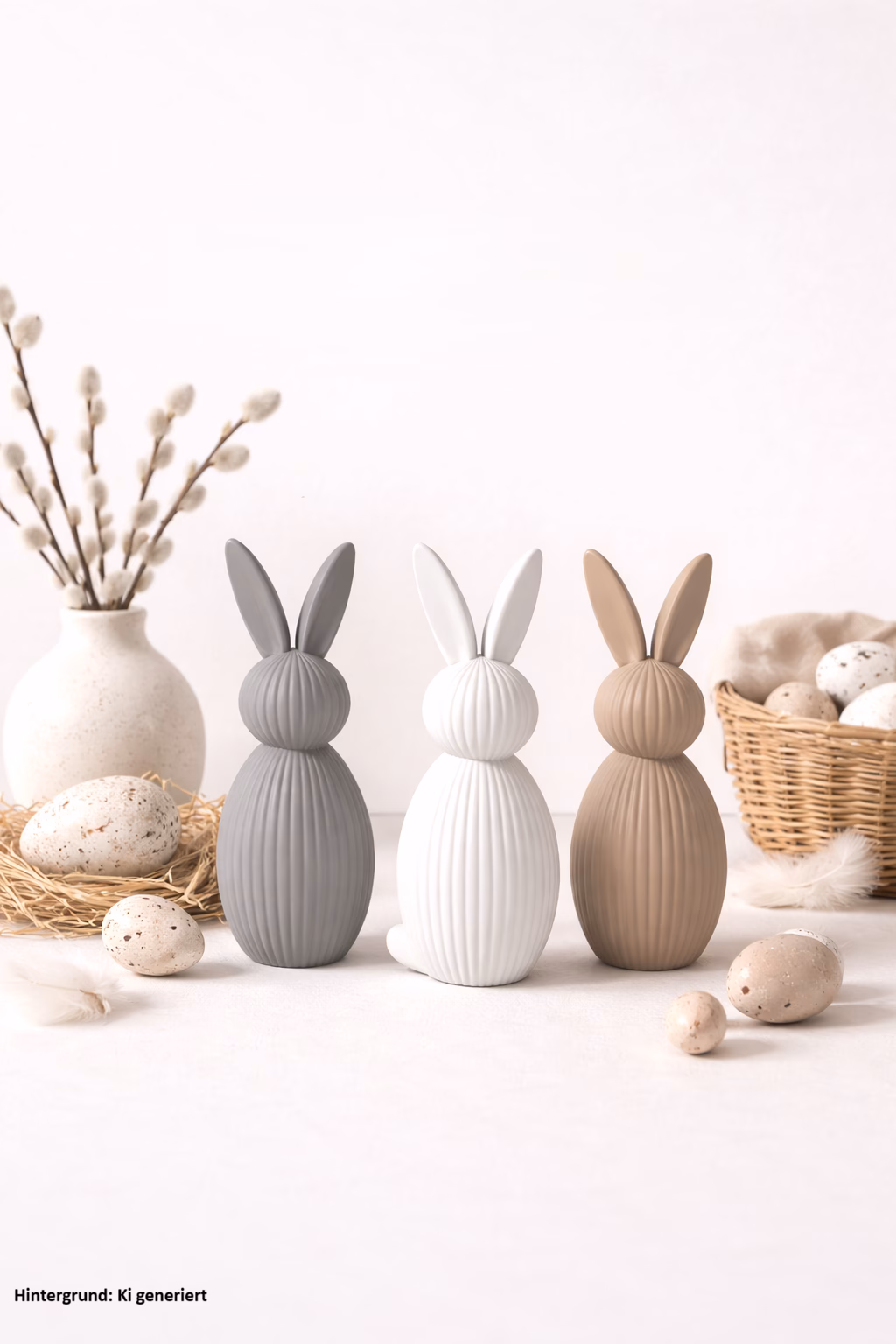 Hasen Figuren mit geneigten Ohren | Moderne Osterdekoration