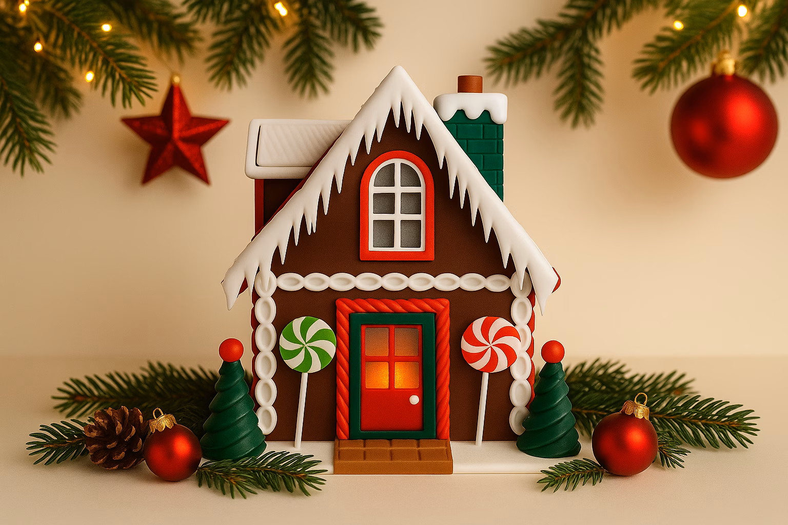 Lebkuchenhaus | Dekorative Winter und Weihnachtsdeko